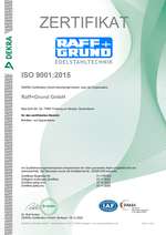Zertifikat ISO 9001:2015 (deutsch)