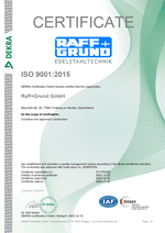 Zertifikat ISO 9001:2015 (englisch)