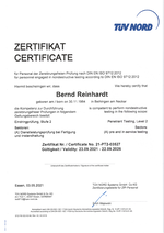 Zertifikat Farbeindringverfahren