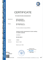 Zertifikat EN ISO 3834-3 (englisch)